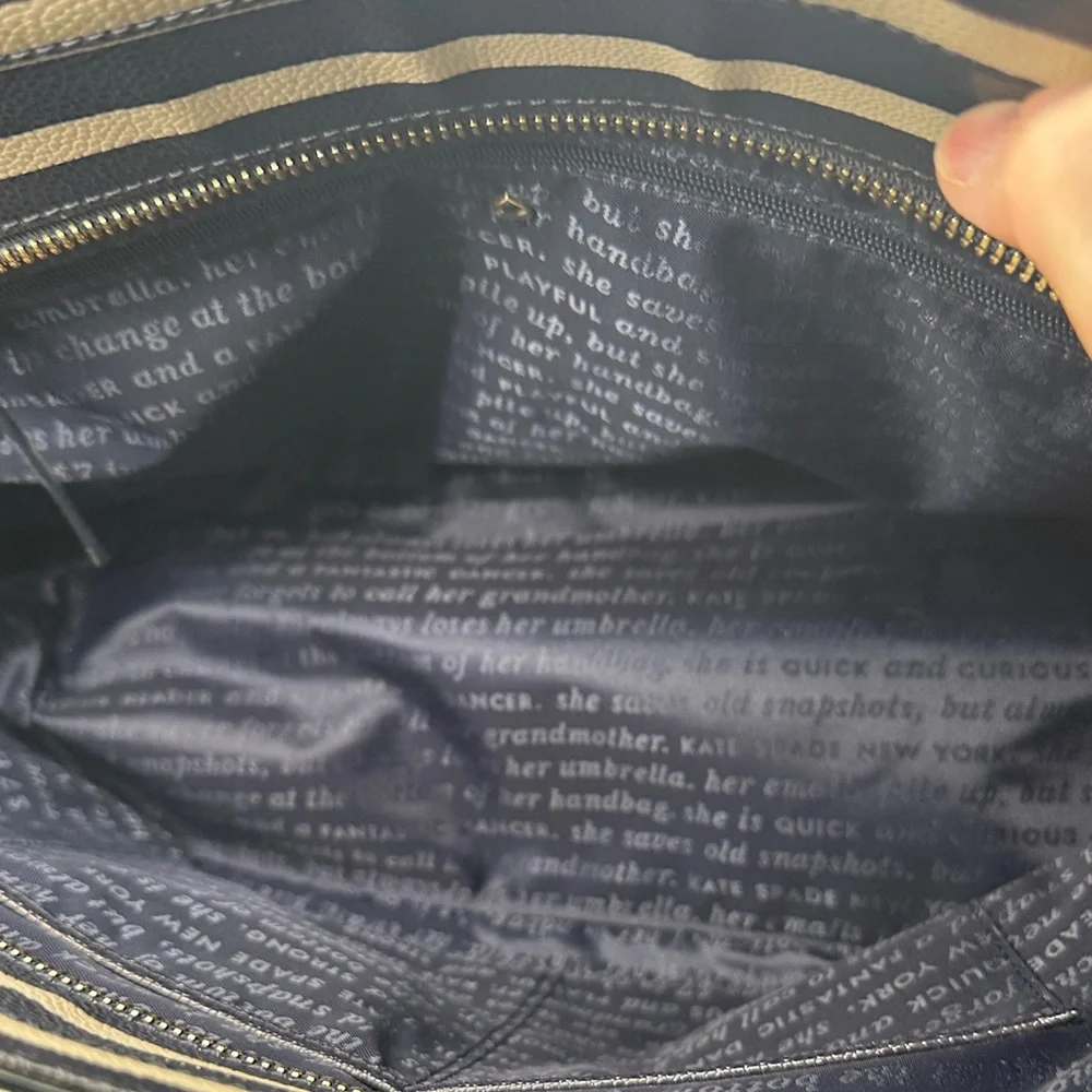 Kate Spade Striped Tote with Storybook lining